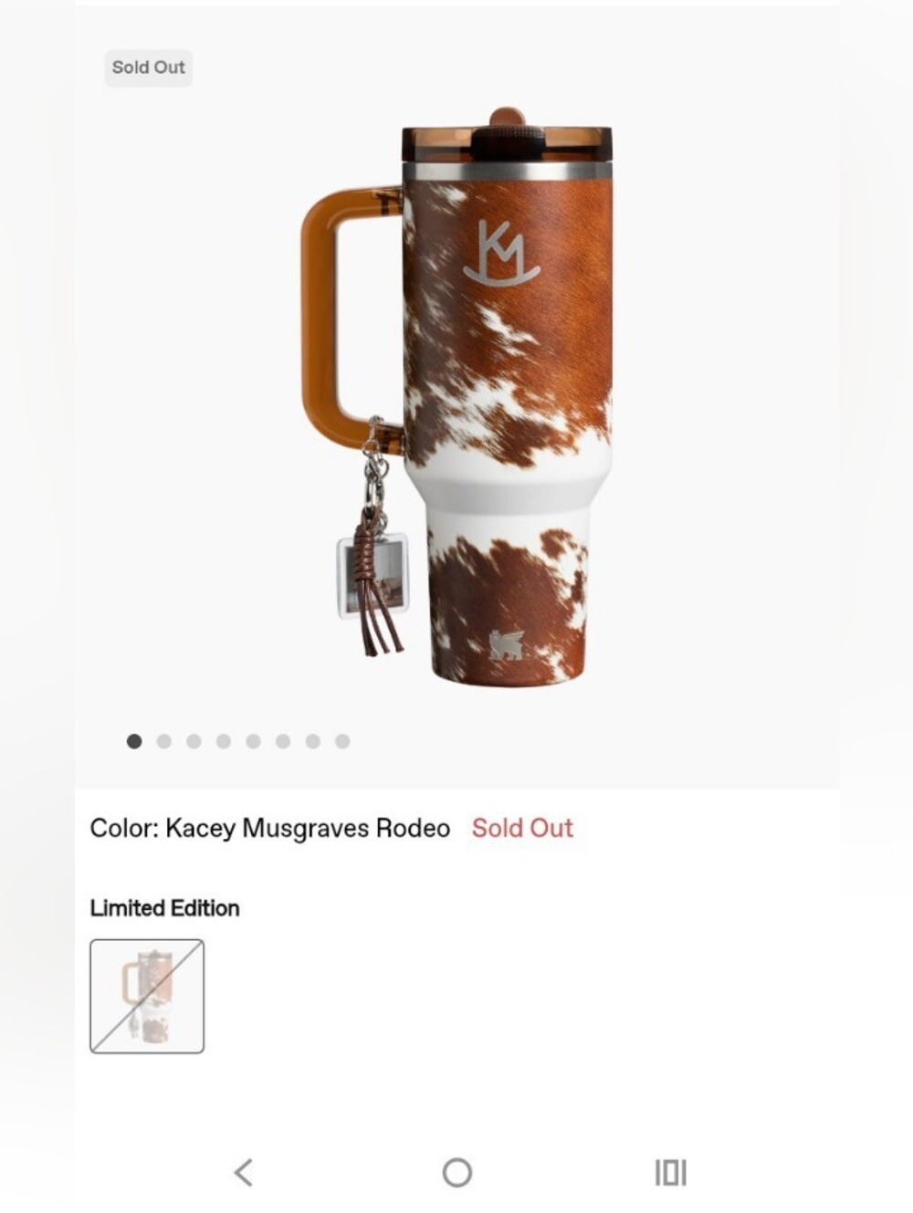 Stanley x Kacey Musgraves Rodeo 40oz Protour w Handle Charm, Tritan Handle BNIB